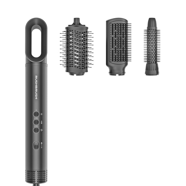 Rush Brush 4 in 1 Hair Styler with Attachments 1500 Watt, Black - SABER Center