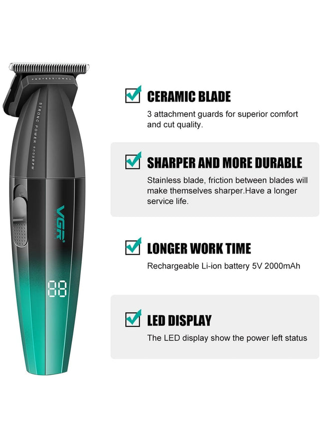 VGR Professional Cordless Beard Trimmer, 9000 RPM - 906 - SABER Center