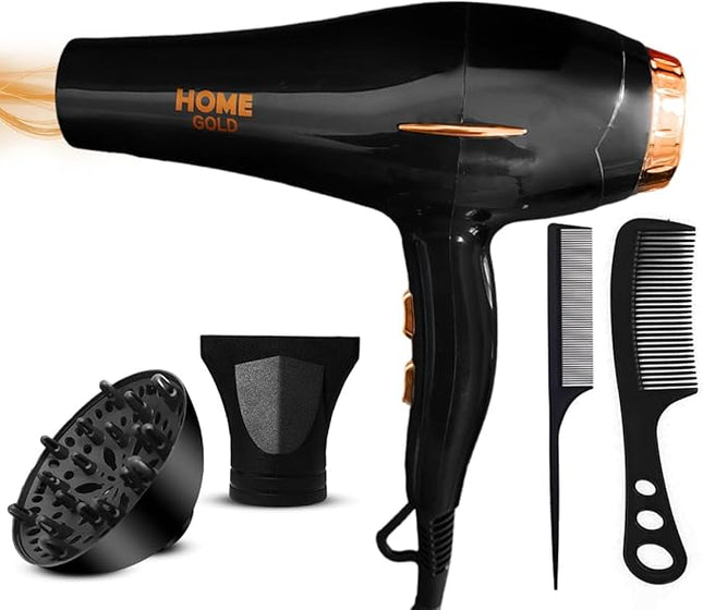 Home Gold Hair Dryer 3000 Watt, Black - HG-699 - SABER Center