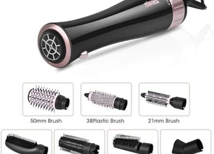 Hair Styling Brush & Hair Dryer, 1000W - Black - SABER Center
