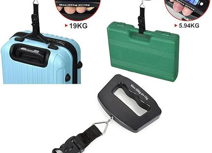 Stainless Steel Digital Luggage Scale, 50kg, Black - SABER Center
