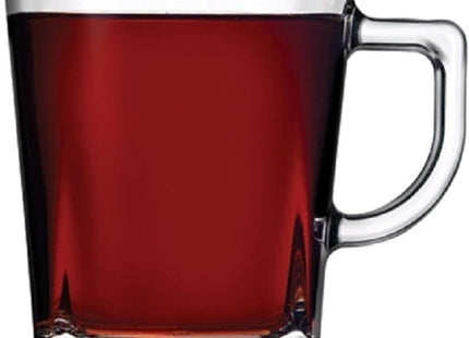 Pasabahce Carre Tea Mug Set of 6, 270ml, Clear - SABER Center