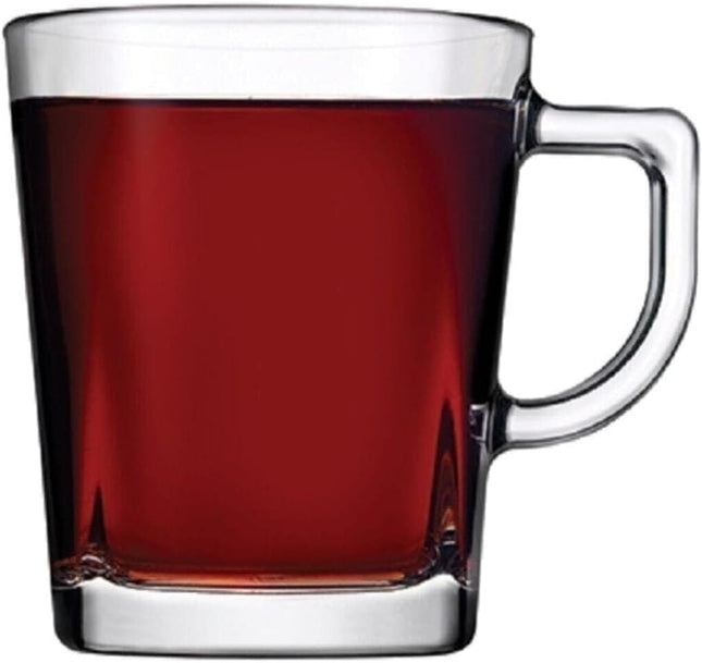 Pasabahce Carre Tea Mug Set of 6, 270ml, Clear - SABER Center