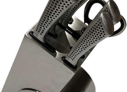 7-Piece Stainless Steel Chef Knife Set with Stand, Scissors & Sharpener - SABER Center