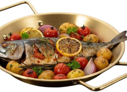 Gold Stainless Steel Serving Cookware with Handles, 20cm - SABER Center