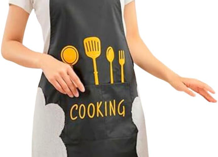 PVC Waterproof Kitchen Apron with Fleece Towels & Expandable Pocket, Unisex - SABER Center