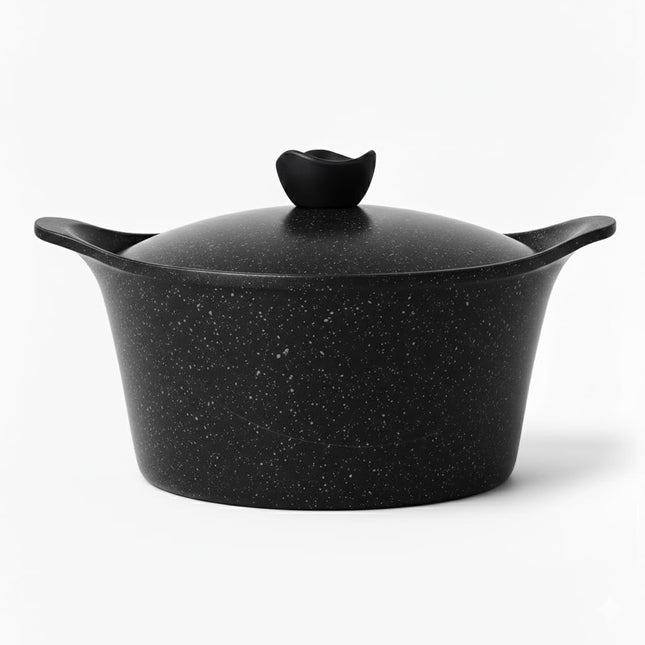 Glory Lux Non-Stick Granite Cookware Set, 12 Pieces, Black - SABER Center