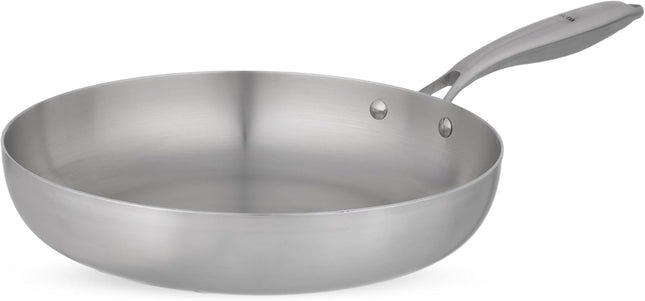 Stainless Steel Fry Pan, 28cm, 18/10 with Steel Handle, Silver - SABER Center