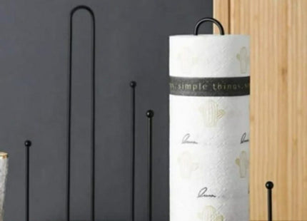 Steel Paper Towel Holder with Base, Black – Fits Standard & Jumbo Rolls - SABER Center