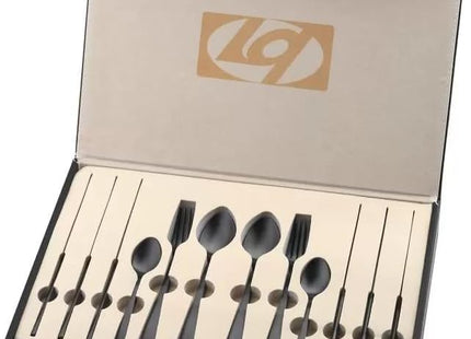 24-Piece Turkish Titanium-Plated Stainless Steel Cutlery Set - DA141C023-TBS - SABER Center