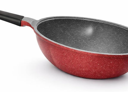 Glory Lux Non-Stick Granite Cookware Set, 16 Pieces, Red - SABER Center