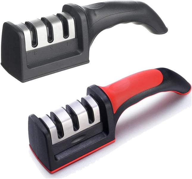4-in-1 Manual Knife & Scissor Sharpener with Sharpening Stone - SABER Center