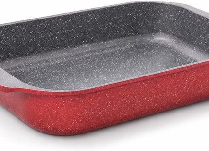 Glory Lux Non-Stick Granite Cookware Set, 16 Pieces, Red - SABER Center