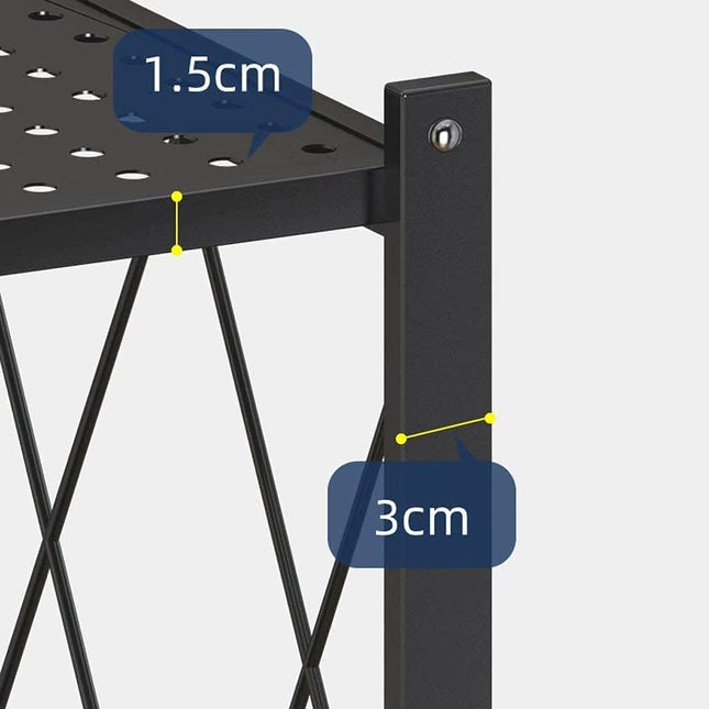 Foldable 5-Shelf Metal Wire Storage Rack on Casters - SABER Center