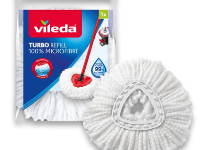 Vileda Turbo Smart Spin Microfiber Mop & Bucket Set, Gray/Red - SABER Center