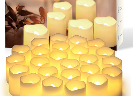 SHYMERY Flameless LED Tea Light Candles, 24-Pack, Warm White - SABER Center