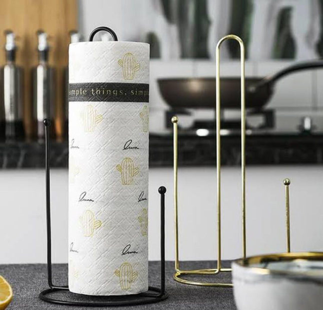 Steel Paper Towel Holder with Base, Black – Fits Standard & Jumbo Rolls - SABER Center