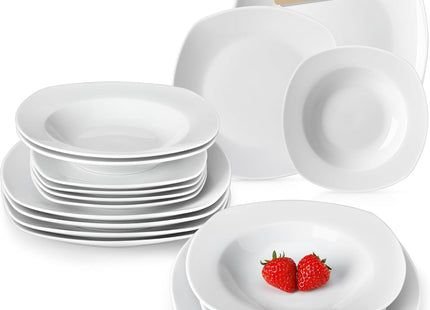 MALACASA Elisa 48-Piece Porcelain Dinner Set for 12 - SABER Center