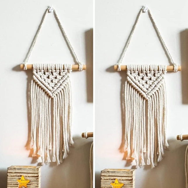 Macrame Wall Hanging Set of 2, Cotton Boho Wall Art Decor - SABER Center