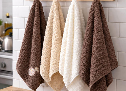 Cotton Kitchen & Bath Towel Set of 4, Absorbent, 30x30cm - SABER Center