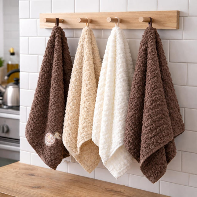 Cotton Kitchen & Bath Towel Set of 4, Absorbent, 30x30cm - SABER Center