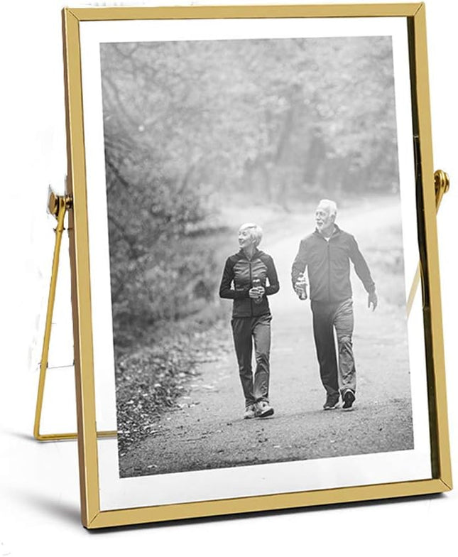 AceList Geometric Metal Glass Picture Frame, 5x7 - SABER Center