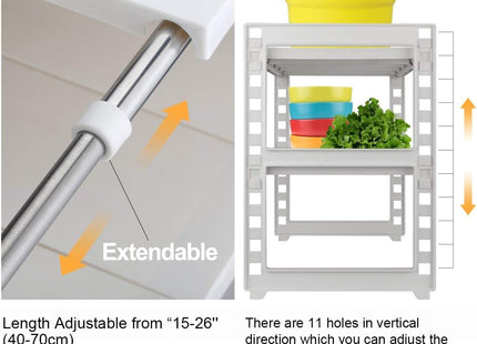 OBOR Expandable 2-Tier Under-Sink Organizer Shelf - SABER Center