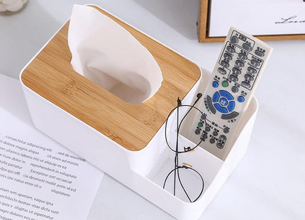 Tesion Tissue Box & Napkin Holder with Storage - SABER Center