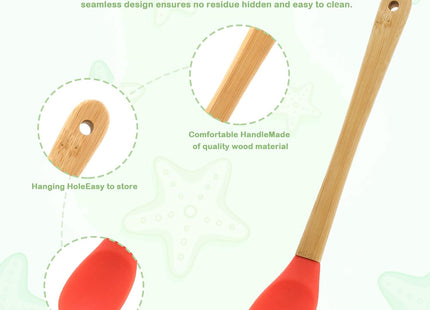 Ouligay 5-Piece Silicone Baking Utensil Set with Wooden Handles - SABER Center