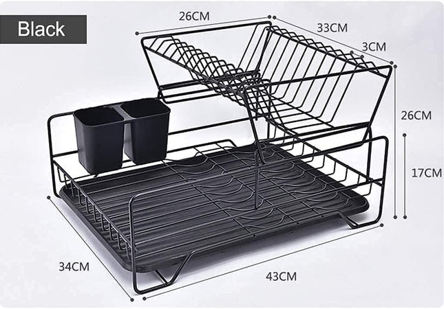 S2C Dish Drying Rack, Large Antibacterial Countertop Drainer, Style A - SABER Center