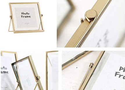 XIAOHONG Retro Geometric Glass Picture Frame, Gold, Set of 3 - SABER Center