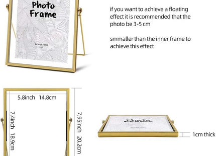 AceList Geometric Metal Glass Picture Frame, 5x7 - SABER Center