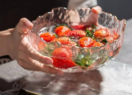 Decorative Glass Bowl Set of 3, Salad & Dessert Serving Bowls - SABER Center