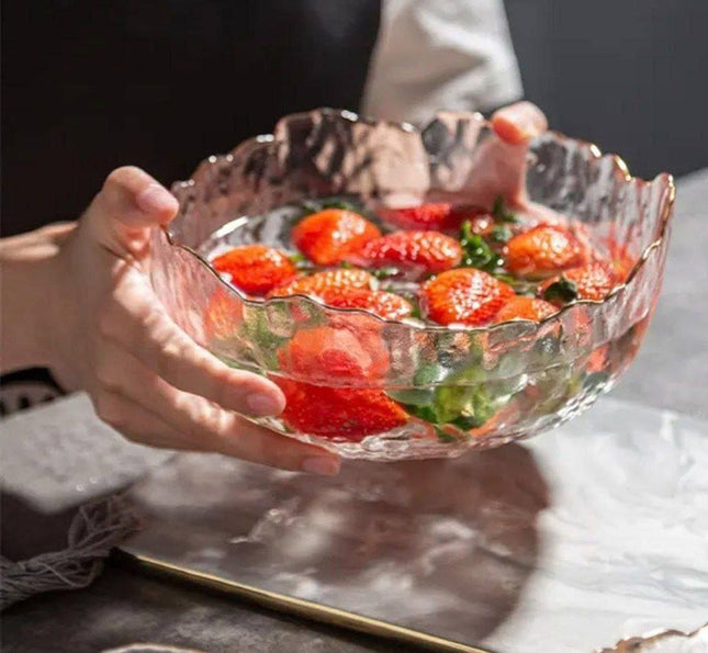 Decorative Glass Bowl Set of 3, Salad & Dessert Serving Bowls - SABER Center
