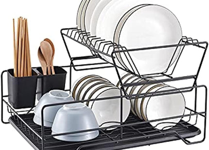 S2C Dish Drying Rack, Large Antibacterial Countertop Drainer, Style A - SABER Center