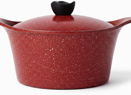 Glory Lux Non-Stick Granite Cookware Set, 16 Pieces, Red - SABER Center