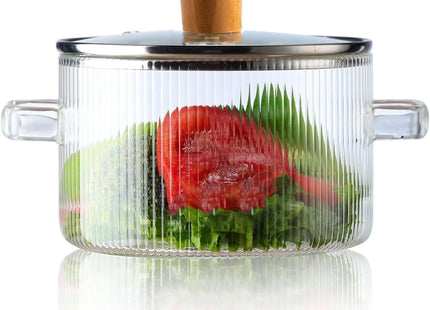 Borosilicate Glass Cooking Pot with Lid & Handle - SABER Center