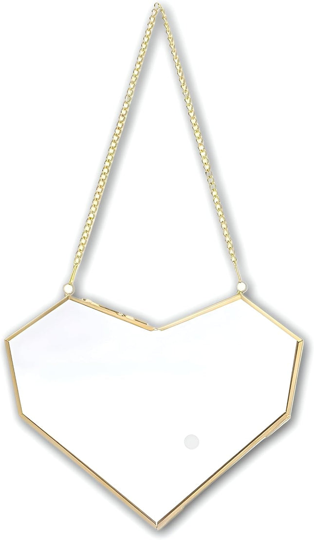 Heart-Shaped Metal Hanging Frame with Glass, for Dried Flowers & Photos - SABER Center