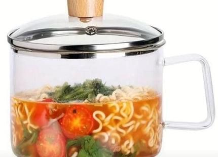 Borosilicate Glass Cooking Pot with Lid & Handle - SABER Center