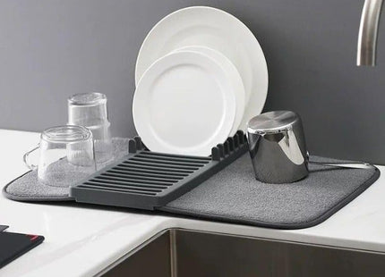 Foldable Countertop Dish Drain Mat & Tableware Storage Pad - SABER Center