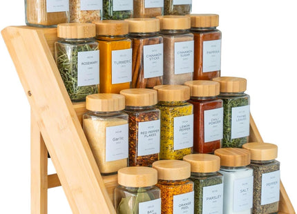 Bamboo 3-Tier Spice Rack Organizer Shelf, Free-Standing - SABER Center