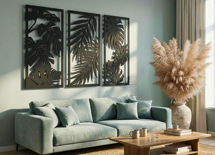 VAILLA Tree of Life Wooden Wall Art Set of 2, 3D Textured Decor - SABER Center