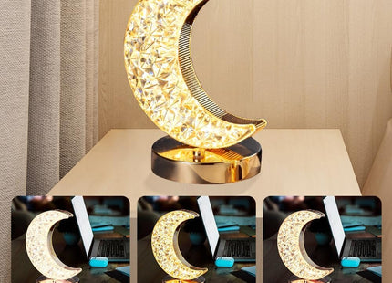 Ramadan Lantern Set, Crescent & Star, 3 Color-Changing LEDs, USB Rechargeable - SABER Center