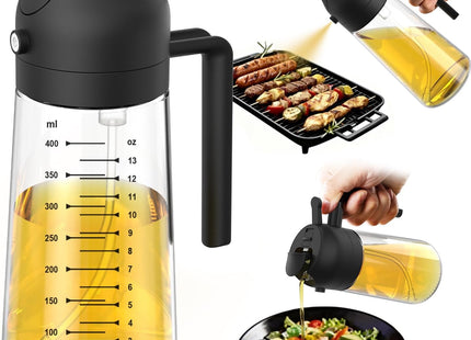 TrendPlain 2-in-1 Glass Olive Oil Sprayer & Dispenser, 470ml - SABER Center