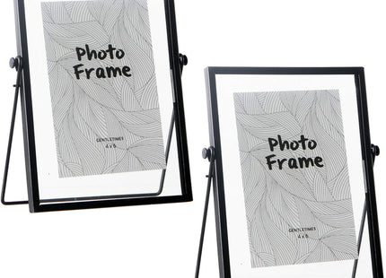 XIAOHONG Floating Glass Picture Frame, 4x6, 2-Pack, Black - SABER Center