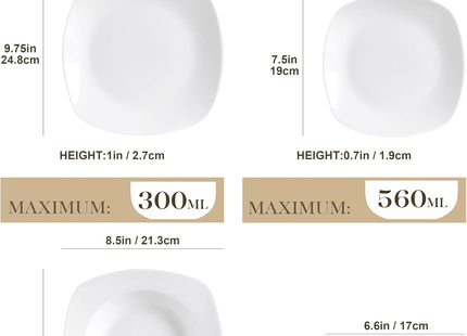 MALACASA Elisa 48-Piece Porcelain Dinner Set for 12 - SABER Center