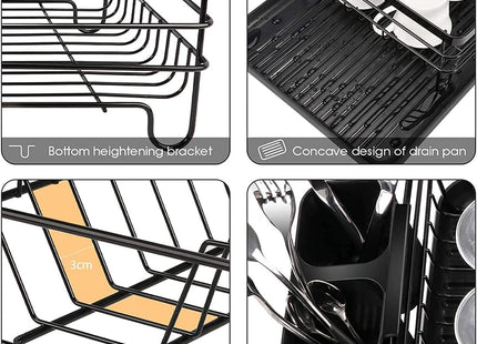 S2C Dish Drying Rack, Large Antibacterial Countertop Drainer, Style A - SABER Center