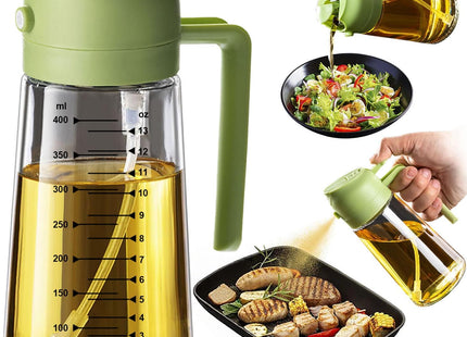 TrendPlain 2-in-1 Glass Olive Oil Sprayer & Dispenser, 470ml - SABER Center