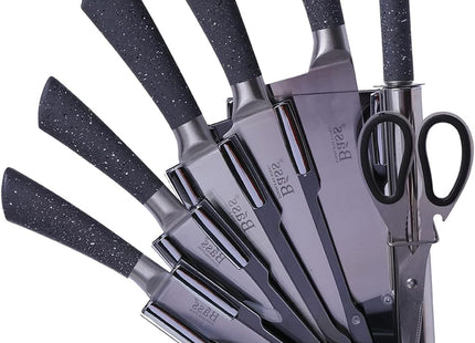 8-Piece Stainless Steel Kitchen Knife Set with Stand - SABER Center