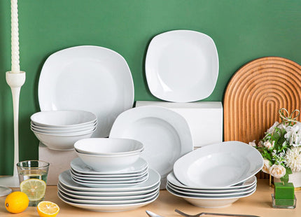 MALACASA Elisa 48-Piece Porcelain Dinner Set for 12 - SABER Center